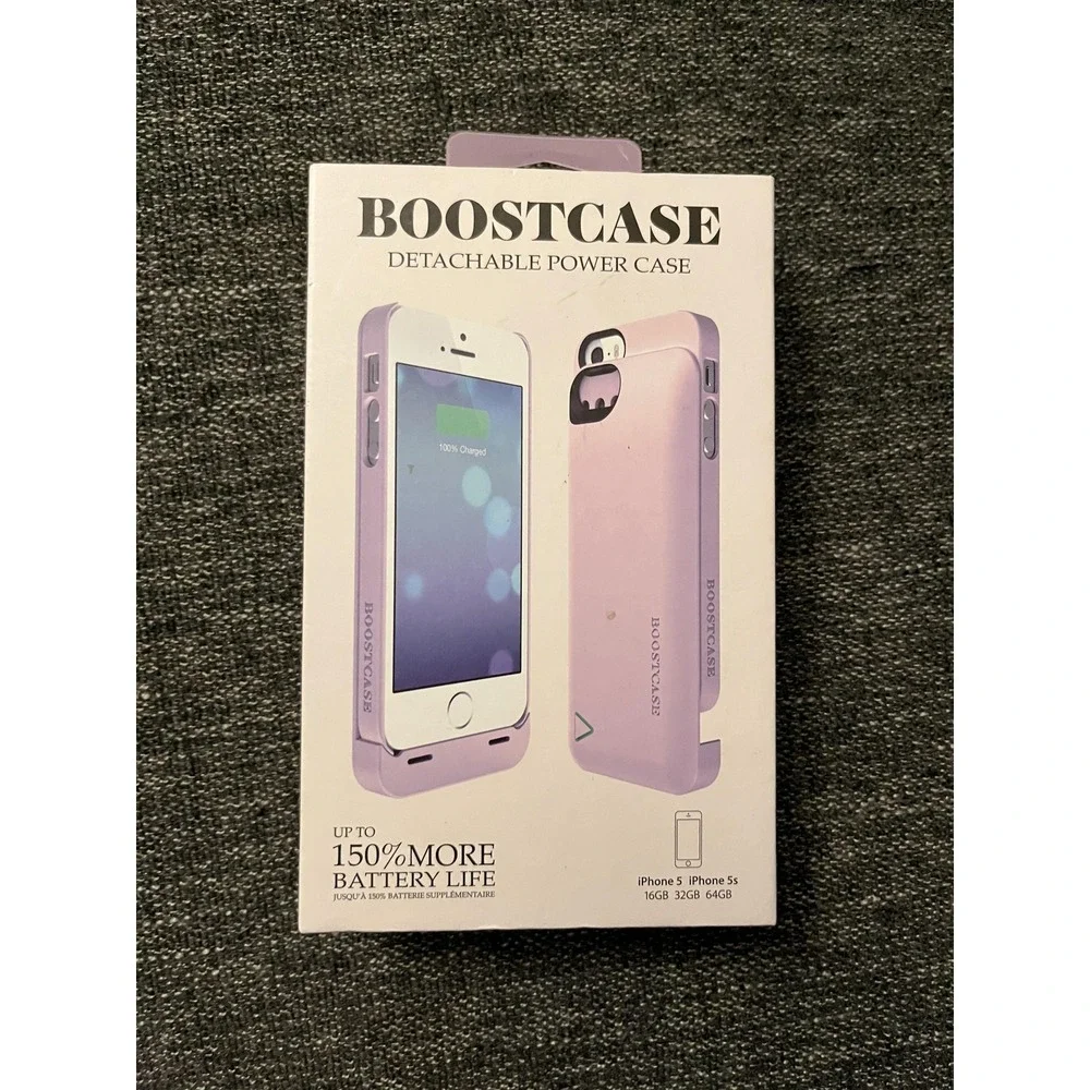 Boostcase Hybrid Battery Case IPhone 5 5s Purple Detachable 2200mAh Power Cover